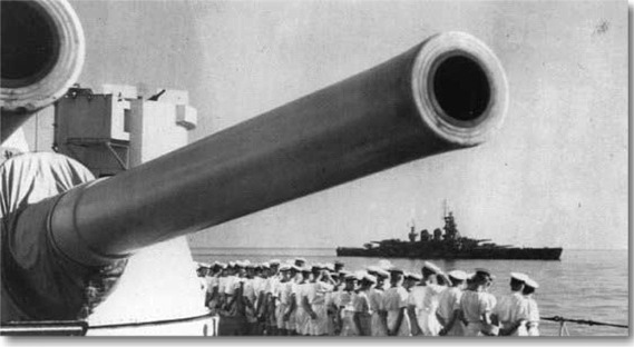 Italian battleship Vittoria Veneto, taken from HMS Warspite