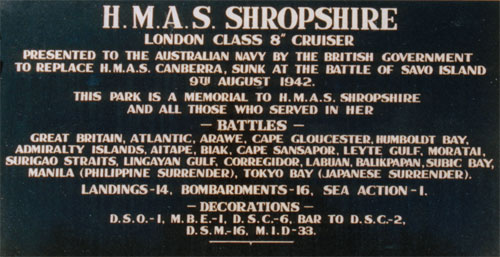 Shropshire plaque located on entrance structure, Shropshire Park