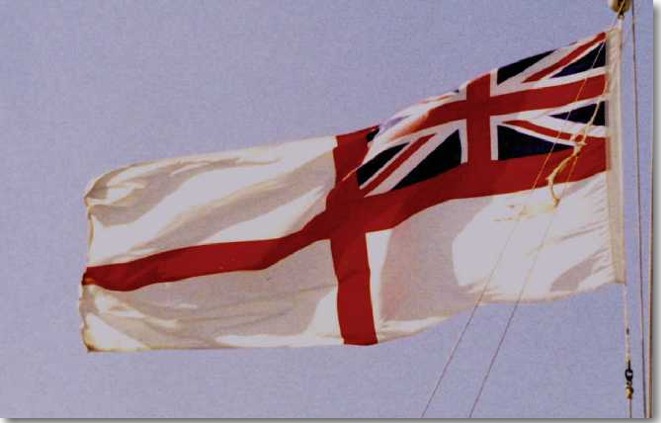 The British White Ensign worn by all the Town Class Destroyers after transferring to the Royal Navy