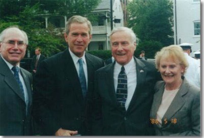 John Howard, George Bush, me, and Denise. 2001