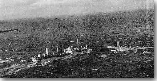 Atlantic convoy under air protection from Coastal Command