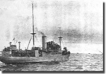 A Rescue ship at sea with its convoy