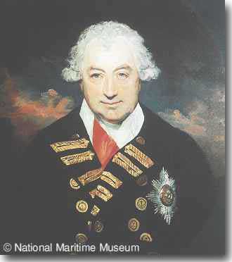 Sir John Jervis in command at St Vincent in his flagship HMS Victory. My 1936 Royal Australian Naval College entry were named the Jervis Year, after this famous British Admiral. 
 He was to become Earl St Vincent, after the victory of the British ships at the Battle of St. Vincent.