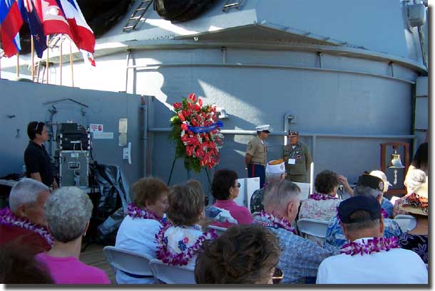 The Lovely Wreath for World War 11 Veterans that was cast over the ship's side