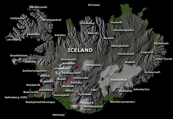 Map of Iceland