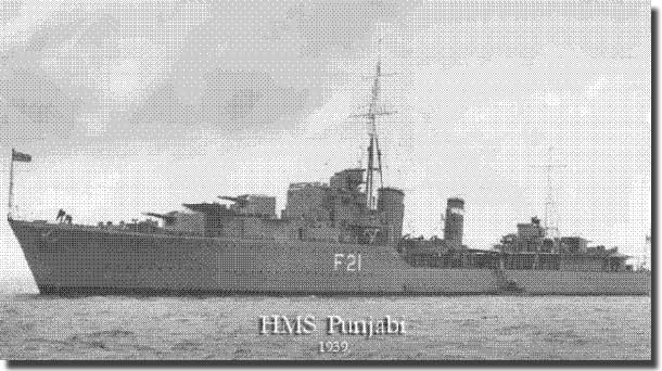 HMS Punjabi involved in the evacuation of British troops from St Nazaire in June of 1940 