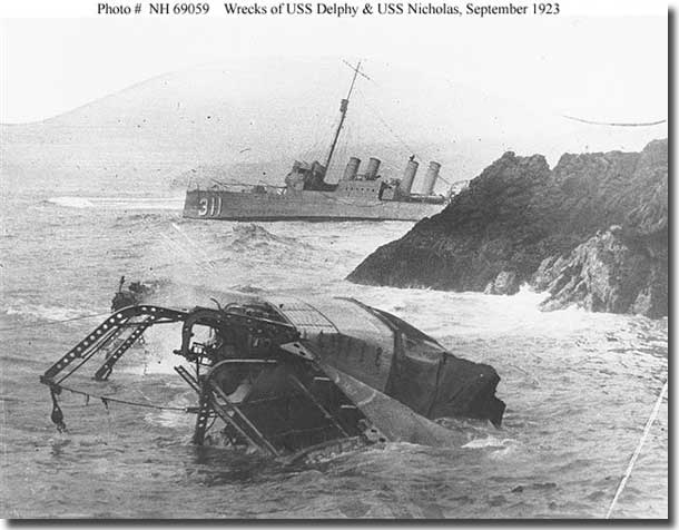 Wrecks of USS Detroyers Delphi, and Nicholas at Honda Point 1923
