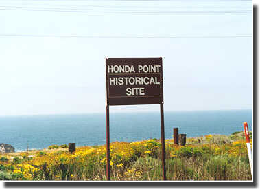 Marker depicting the Honda Point area.