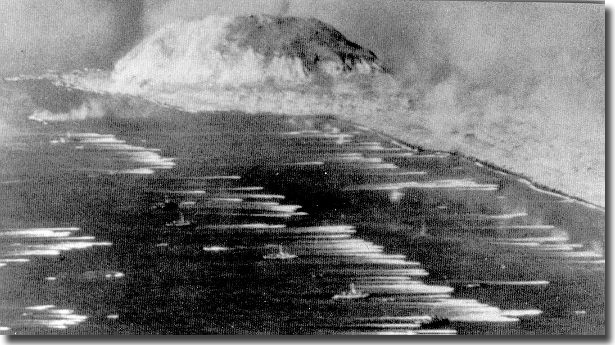 Iwo Jima, one of the largest seaward invasions of the Pacific War