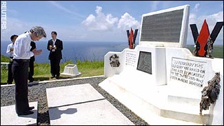 Japanese Prime Minister visits Iwo Jima in June 2005.