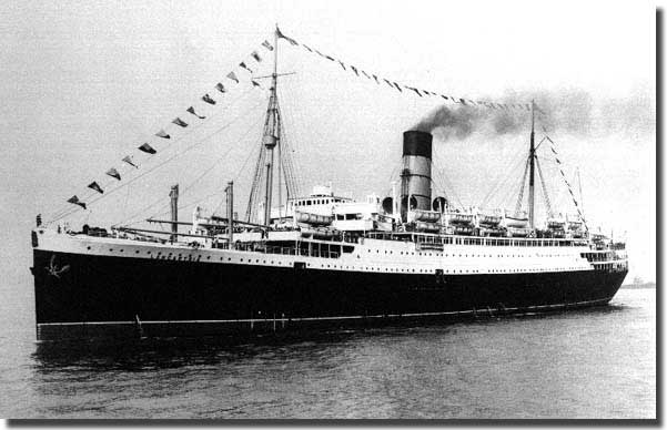 Lancastria in her peacetime livery.