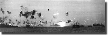 The task force off Okinawa under Kamikaze attack