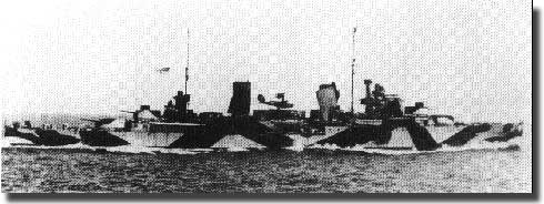 Australian light cruiser HMAS Perth, sunk at the Battle of Sunda Strait, 28th. February/1st. March 1942.