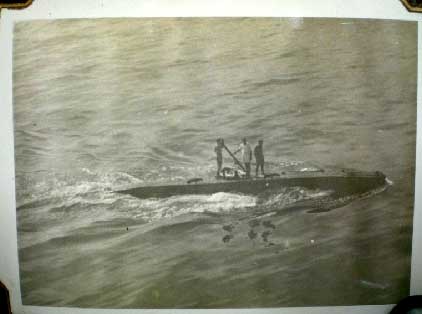 British Midget Submarine XE-5 taken in Subic Bay from the deck of HMAS Shropshire