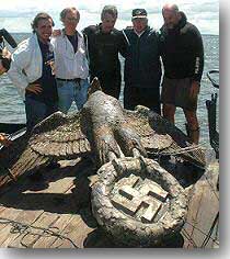 Graf Spee, recovered Swastica and Eagle