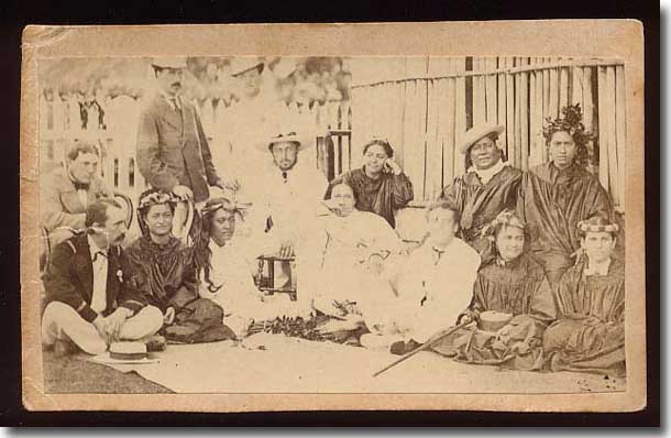 The Duke of Edinburgh, front left, visits Royalty ( Tahitian ladies ) in 1870
 