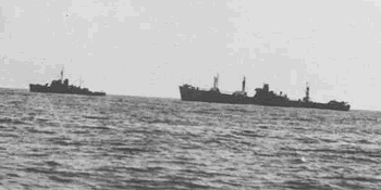 Peter H.Burnett under tow after she was torpedoed by I-21