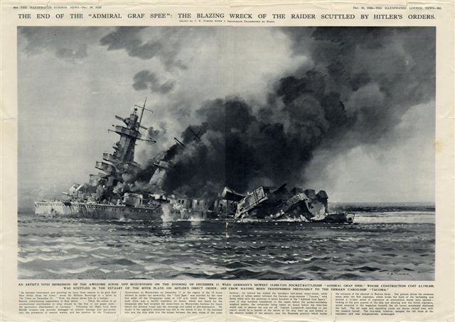 Graf Spee Afire