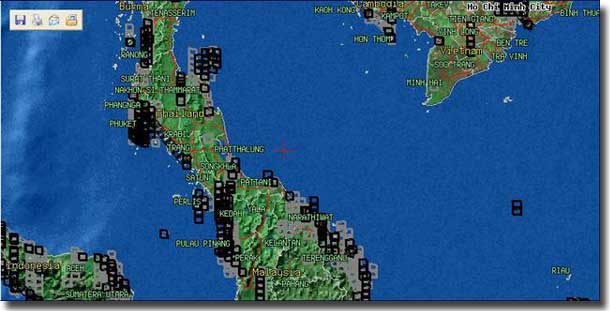 Location of the sunken US Submarine Lagarto