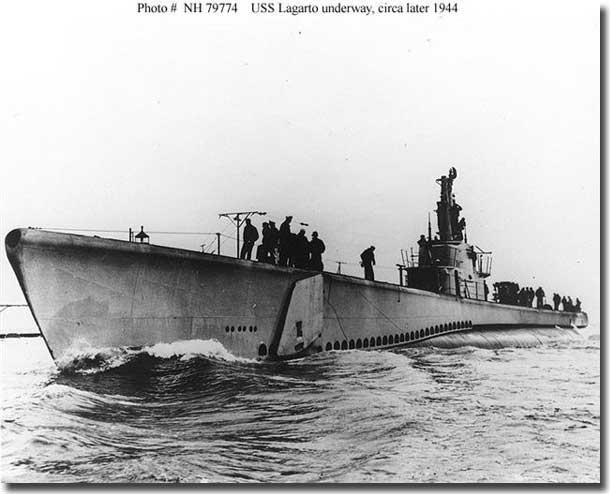 SS Lagarto, underway in late 1944