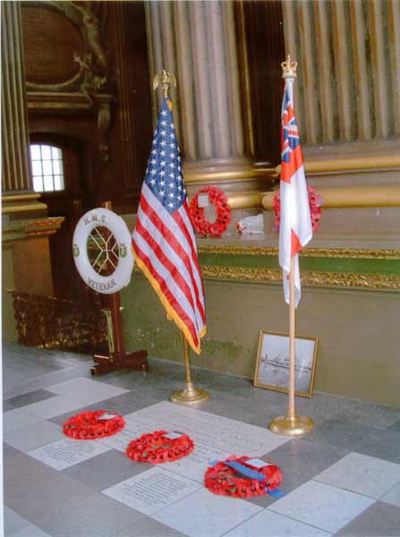 Memorial Stone in The Painted Hall of the Old Royal Naval College in Greenwich, London