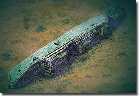 The wreck of Leopoldville found in 1984 by Clive Cussler