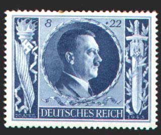 Stamp for Hitler's Birthday 1943, issued in Germany