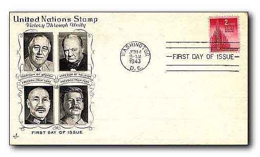 First day Cover. Victory through Unity 1943