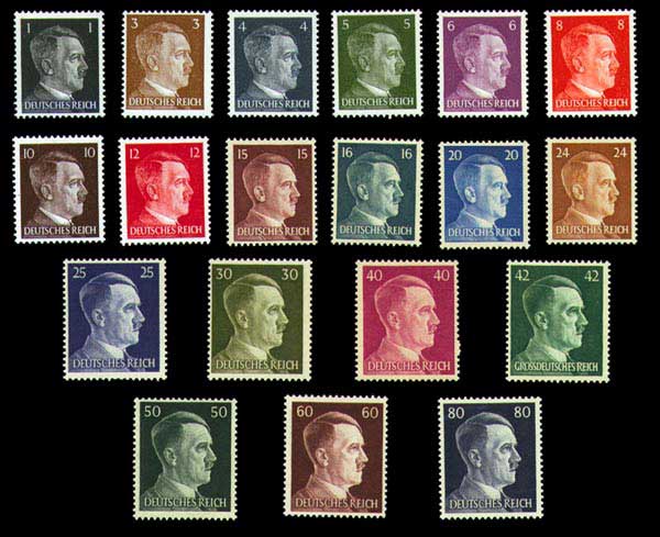 Hitler Head stamps issued by Germany