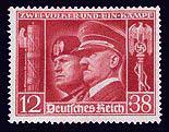 Hitler and Mussolini on a Stamp issued by Germany