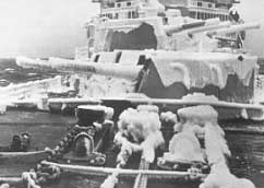 ice-encrusted 6-inch guns 