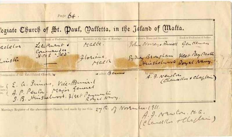 Marriage Certificate
 Geoffrey Phillip Russell