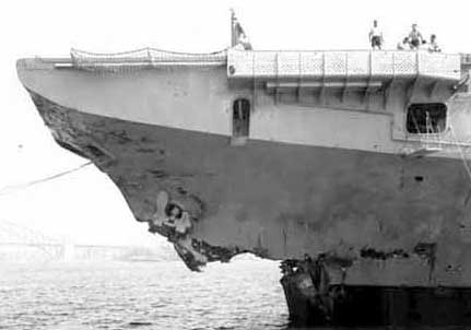 Aircraft carrier Melbourne, damage