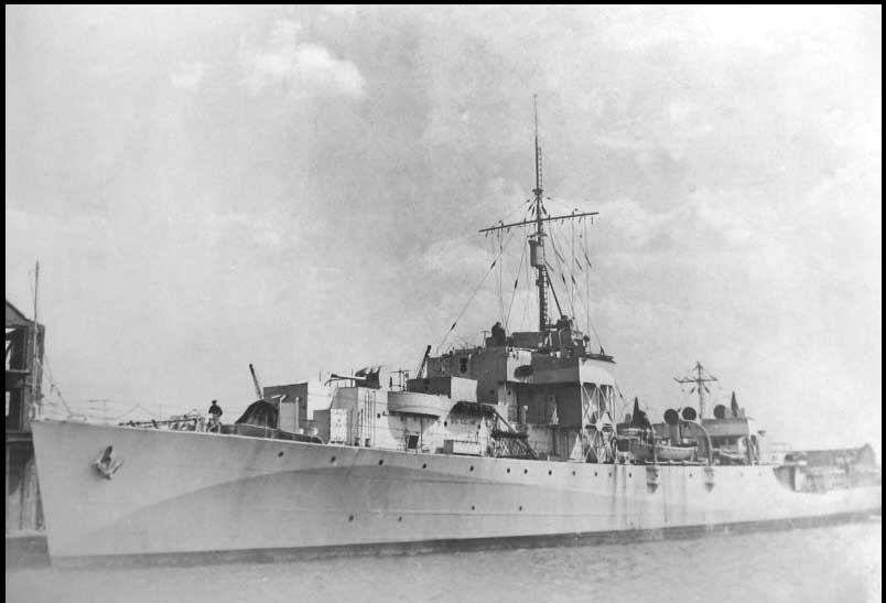 HMS Mourne at dock