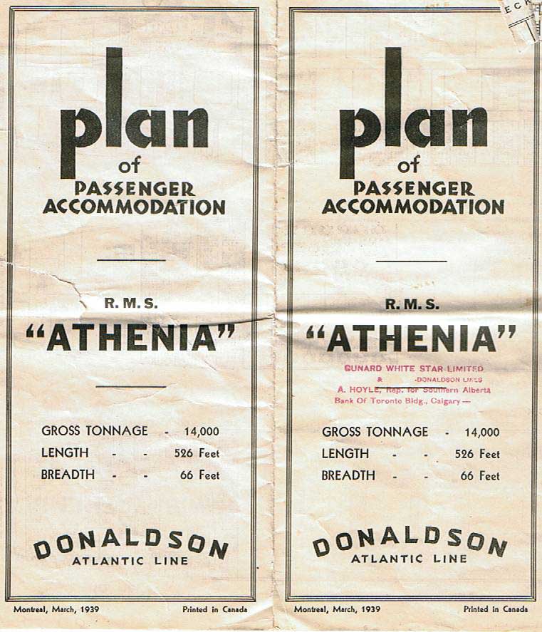 RMS Athenia Plan