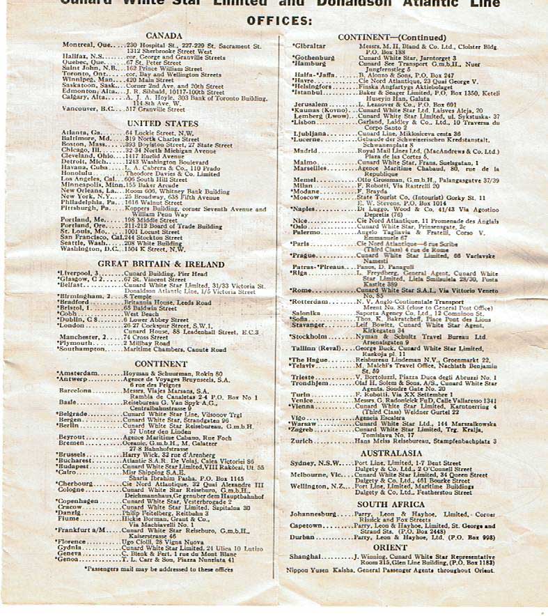 RMS Athenia Plan