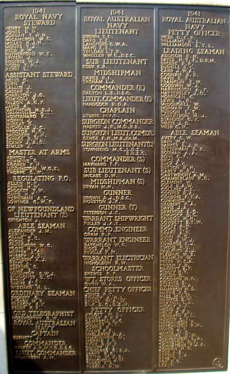 Panel 56 in Column 2 on the Plymouth War Memorial