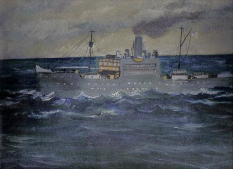 Painting of HMS Voltaire by William Palmer
