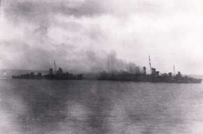 U.S.S. Blue approaching Canberra