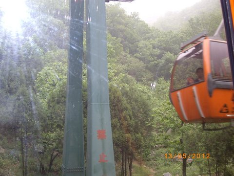 Cable car descends from the Wall at Beijing