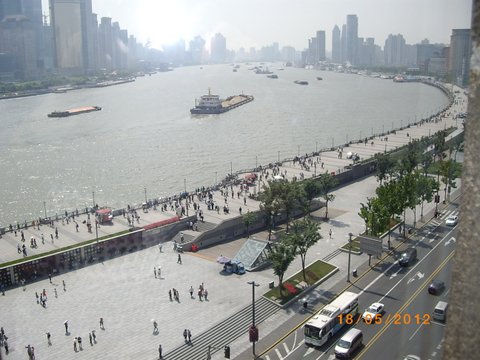 The Bund Boulevard at Shanghai from our Hotel window