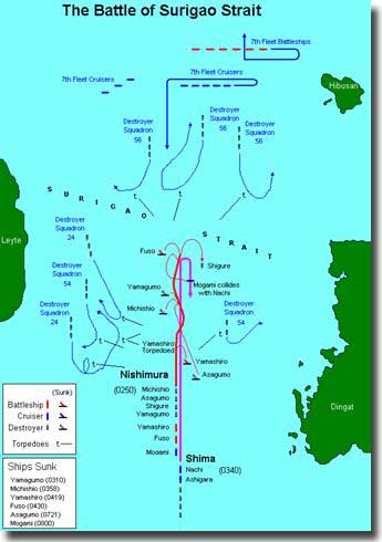 Chart of Battle of Suriago Strait