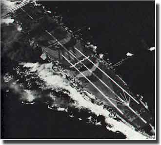 Japanese Carrier Zuiho attacked by US planes at Battle of Cape Engano, 25th. October 1944