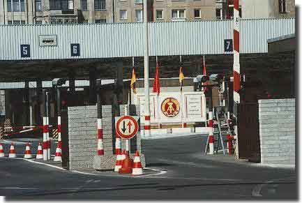 Check Point Charlie, in the Wall, to cross from West to East and vice versa