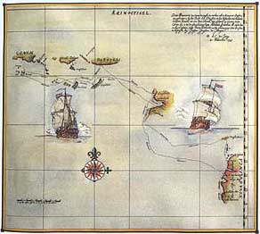 A copy of the Original Duyfklen Voyage Map