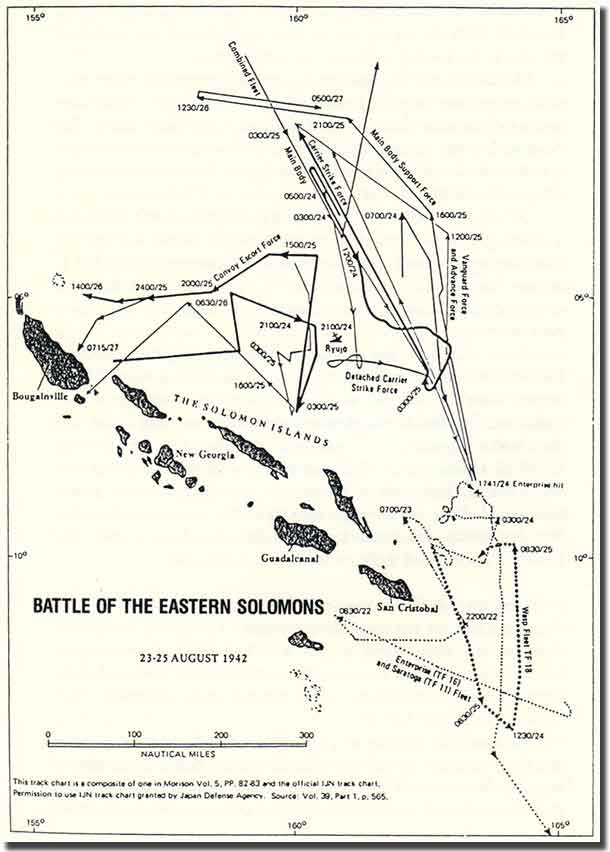 Map  of the Battle of Eastern Solomons