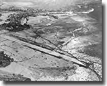 Henderson Field in August 1942, taken from a Saratoga plane