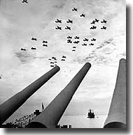 Carrier Aircraft fly over Missouri, as Japan surrenders, 2nd. of September, 1945, Tokyo Bay.