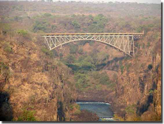 The Victoria Falls Bridge over the Zambesi River