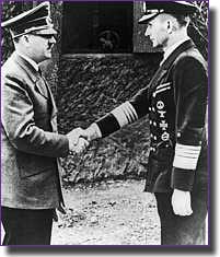 Admiral Karl Donitz head of U-Boat Command with Adolf Hitler